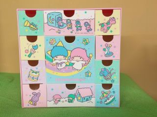 Vintage Little Twin Stars Sanrio Storage Jewelry Box With Drawers 1980s Pink