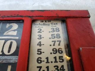 Vintage Texaco Visible Gas Pump Station Price Sign Rare 1930 ' s 11