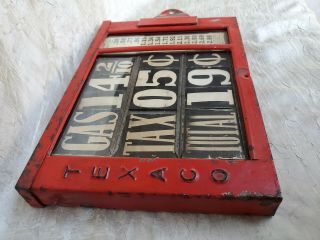 Vintage Texaco Visible Gas Pump Station Price Sign Rare 1930 ' s 4