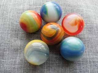 25 Akro Agate Vintage Marbles in a Handmade Display/Storage Box 3
