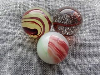25 Akro Agate Vintage Marbles in a Handmade Display/Storage Box 7