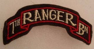 Wwii 7th Ranger Bn Scroll No Glow Gze Bck Last Of The Ranger Bn 