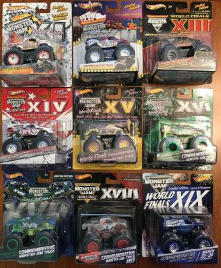 Hot Wheels Monster Jam World Finals 1:64 Diecast - 9 Rare Trucks 2010 - 2018