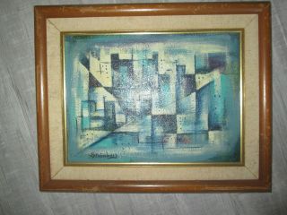 Roy M Steinberg Vintage Painting Mid - Century Abstract
