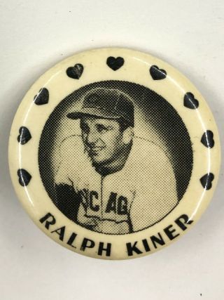 Ralph Kiner Pin Chicago Cubs Mlb Rare 1950s Vintage Pinback Button Hof All - Star