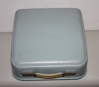 Vintage 1966 Hermes 3000 Seafoam Green Portable Typewriter with Case & Brushes 2