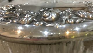 Vintage Gorham Ornate Sterling Silver Round Hand Mirror & Brush Dressing Set 26 4