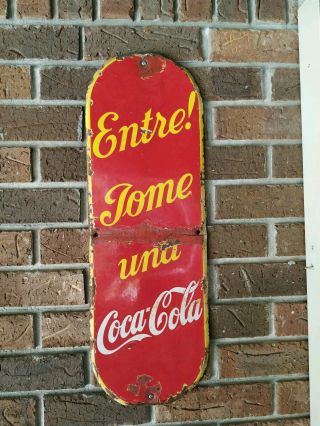 1940 Old Vintage Rare Antique Coca Cola Ad Porcelain Enamel Sign Board 4