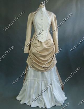 Victorian Bustle Riding Habit Bridal Gown Vintage Wedding Dress Theater Punk 139