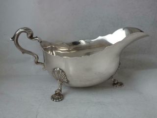 Large Solid Sterling Silver Sauce/ Custard Boat 1965/ L 19.  5 Cm/ 247 G