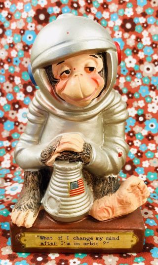 RARE NASA Moon Landing Collectible Ham Chimp Monkey Figurine Napco - SPACE RACE 10