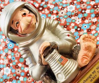 RARE NASA Moon Landing Collectible Ham Chimp Monkey Figurine Napco - SPACE RACE 4