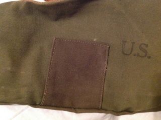 WW2 U.  S.  military M1 carbine canvas carry case,  1 missing leather reinforcement 2