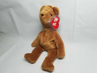 Authentic Ty Beanie Baby Old Face Of Brown Teddy Rare 1st/1st Gen Canadian Mwnmt