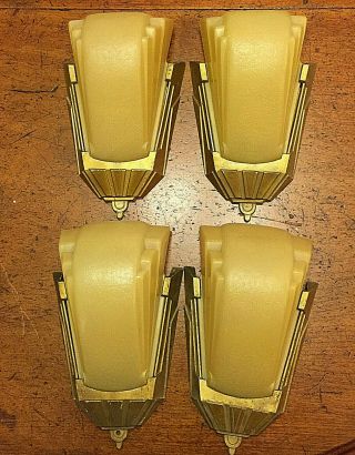 4 Art Deco Vintage Wall Light Sconce Slip Shade 1920 - 30s,  Spare Glass