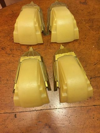 4 Art Deco Vintage Wall Light Sconce Slip Shade 1920 - 30s,  Spare Glass 2