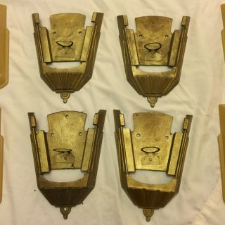 4 Art Deco Vintage Wall Light Sconce Slip Shade 1920 - 30s,  Spare Glass 4