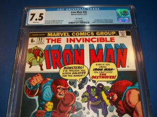 Iron Man 55 Starlin 1st Thanos Drax Rare UK Variant CGC 7.  5 VF - Key Wow 2