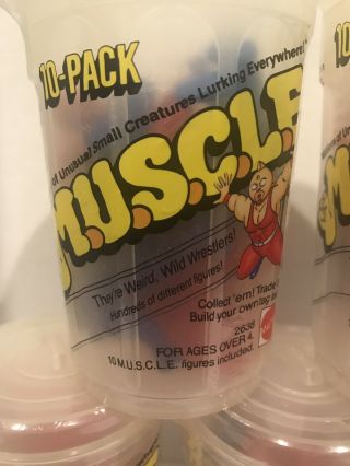 Vintage M.  U.  S.  C.  L.  E.  Muscle Men 10 Pack Trash Can 1985 GI Joe Star Wars 2