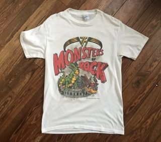 Vintage 88’ Auth - Van Halen Monsters Of Rock Tour Concert T - Shirt Large Made Usa