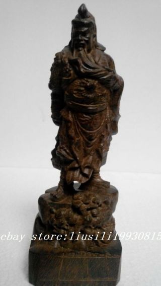 Chinese Collectible Agarwood Wood Hand Carved Statue - Guan Gong