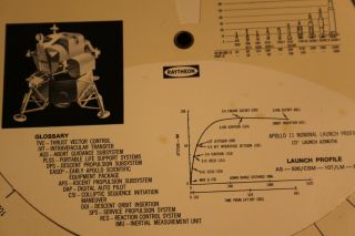 Rare Vintage NASA Apollo 11 Raytheon Mission Analyzer Guidance & Navigation Disk 6