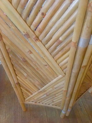 Vintage Mid Century Modern Bamboo Floor Screen Room Divider 48” X 64” 4