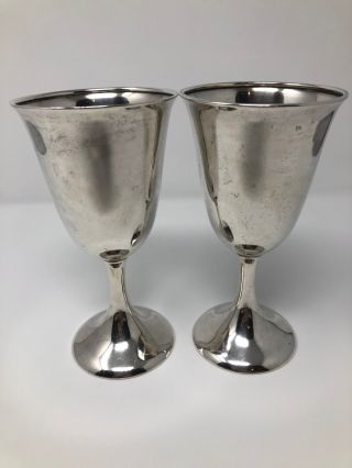 Pair Sterling Silver Goblets 6 5/8 " No Mono 262g