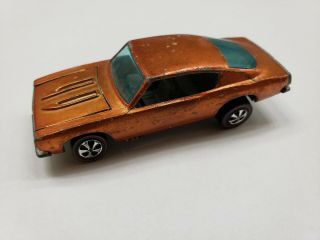 Vintage Mattel Hot Wheels Redline Custom Barracuda Orange 1968 Hong.