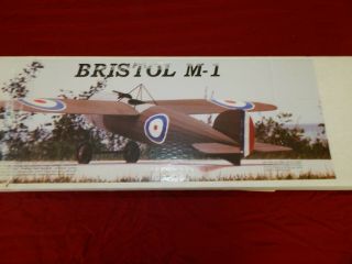 Rare Vintage Rc Balsa " Bristol M - 1 " Rc Wood Model Airplane Kit.  (nib)