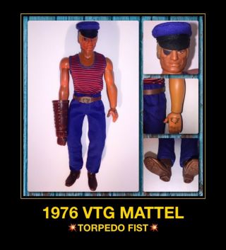 100 Vtg 70s Mattel Big Jim Torpedo Fist Wolfpack Commander Action Figure Doll