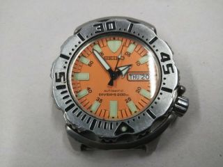 Rare Seiko Orange Monster Scuba Divers Mens Automatic Steel Watch 7s26 - 0350