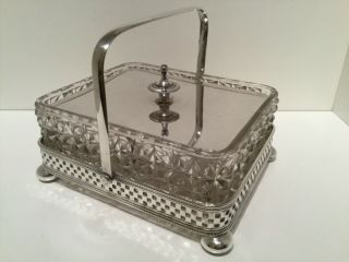 Quality Silver Plated Epns & Cut Glass Crystal Butter Dish