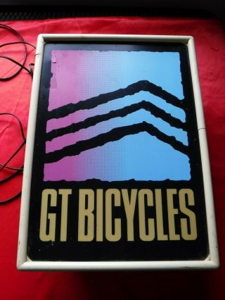 Vintage Gt Bicycles Bmx Bikes Advertising Lighted Sign 18 " T X 13 " W 9.  1/2 