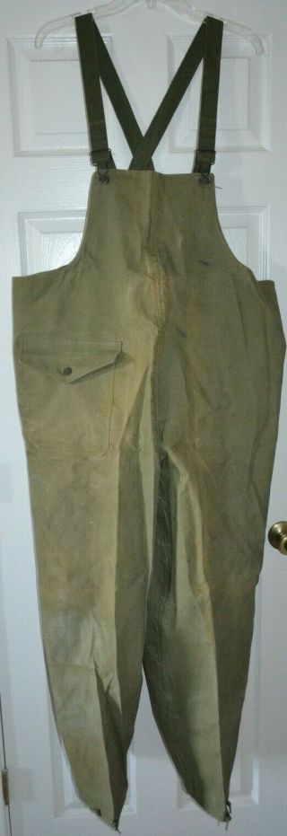 U.  S.  Military Issue Ww2 9 - 11 - 1944 Dated " Wet Weather Trousers " Pants Sz Large