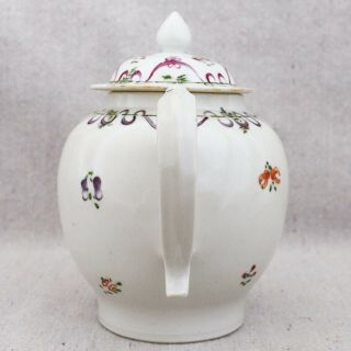 Antique 18th Century Chinese Export Enameled Porcelain Teapot Ribbon Bow Flowers 5