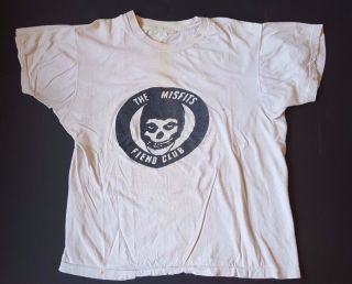 THE MISFITS Fiend Club early 80 ' s T Shirt VINTAGE RARE SAMHAIN Danzig 2