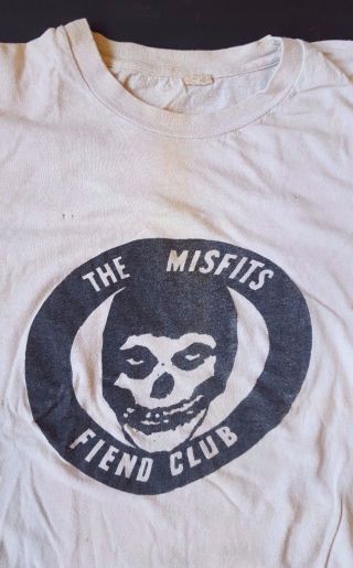 THE MISFITS Fiend Club early 80 ' s T Shirt VINTAGE RARE SAMHAIN Danzig 4