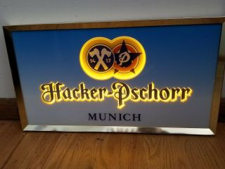 (l@@k) Hacker Pschorr Beer Motion Moving Fiber Optic Light Up Sign Germany Rare