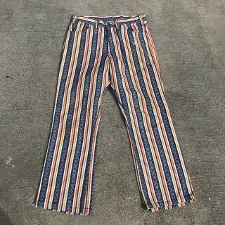Vintage Levi’s Big E 646 Pants Stripes Printed Bell Bottoms 32 X 29 Hippie Xo