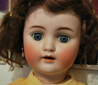 Antique 1905 German Abg Bisque Socket Head Doll Sleep Eyes Open Mouth 1362 - 7
