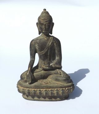 Antique Chinese Oriental Asian Bronze - Seated Buddha Figure - Unusual