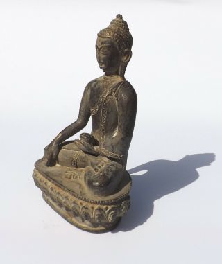 Antique Chinese Oriental Asian Bronze - Seated Buddha Figure - Unusual 2