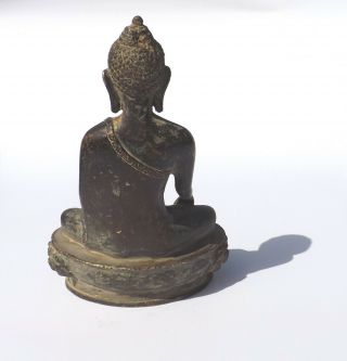 Antique Chinese Oriental Asian Bronze - Seated Buddha Figure - Unusual 3