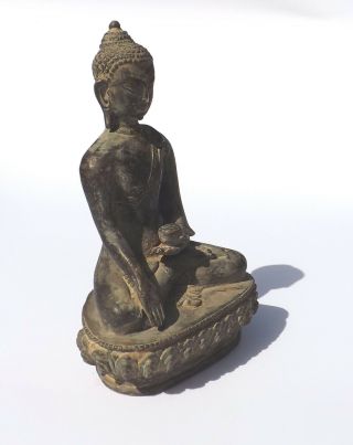 Antique Chinese Oriental Asian Bronze - Seated Buddha Figure - Unusual 4