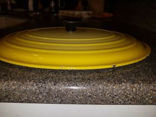 VINTAGE LE CREUSET 40 OVAL DUTCH OVEN 15 1/2 QUARTS WITH LID YELLOW 12