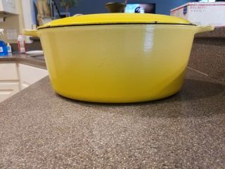 Vintage Le Creuset 40 Oval Dutch Oven 15 1/2 Quarts With Lid Yellow