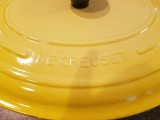 VINTAGE LE CREUSET 40 OVAL DUTCH OVEN 15 1/2 QUARTS WITH LID YELLOW 5