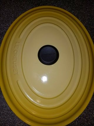 VINTAGE LE CREUSET 40 OVAL DUTCH OVEN 15 1/2 QUARTS WITH LID YELLOW 9