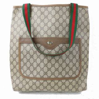 Authentic Vintage Gucci Tote Bag Light Brown Pvc 267382